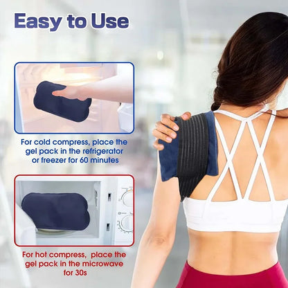 Reusable Hot and Cold Gel Pack Wrap with Adjustable Strap