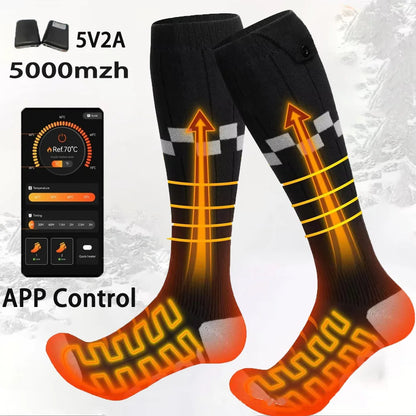 Heated Socks with App Control, 5000mAh Rechargeable Battery