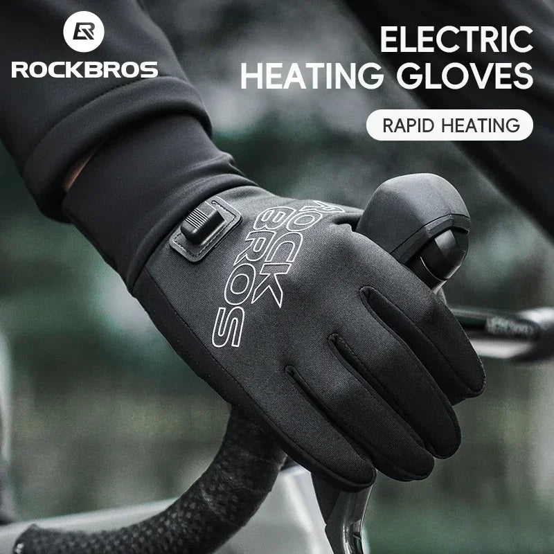 Rechargeable Heated Ski Gloves, Touchscreen Windproof