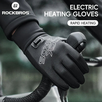 Rechargeable Heated Ski Gloves, Touchscreen Windproof