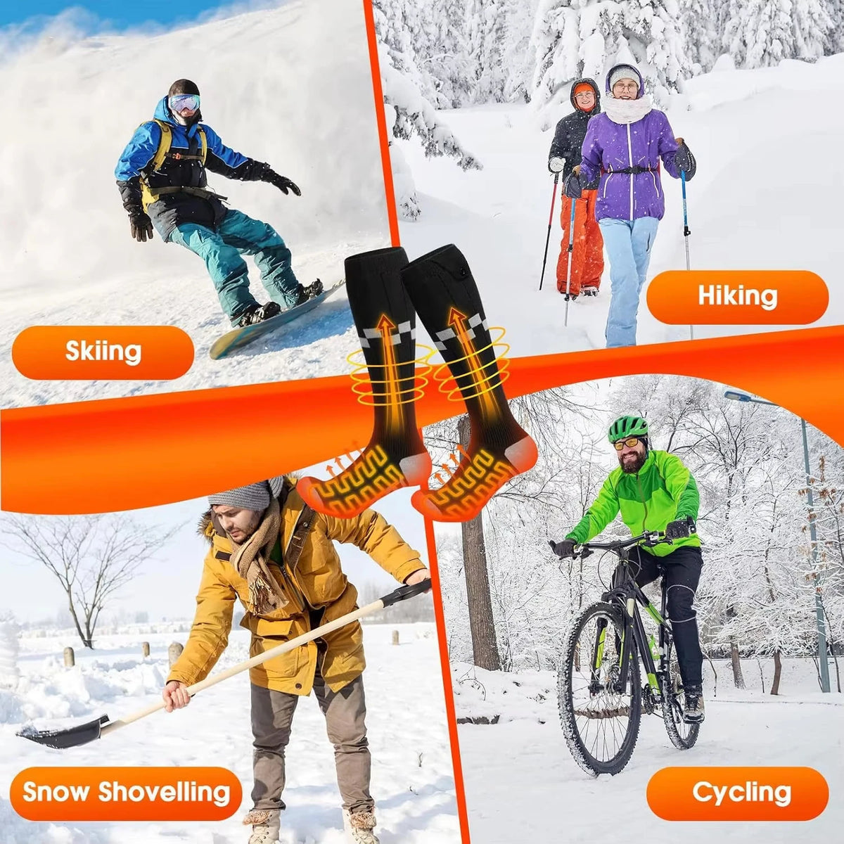Heated Socks with App Control, 5000mAh Rechargeable Battery