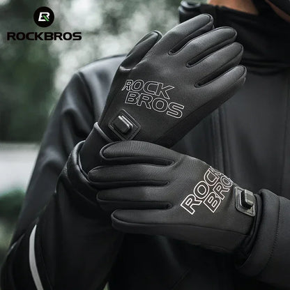 Rechargeable Heated Ski Gloves, Touchscreen Windproof