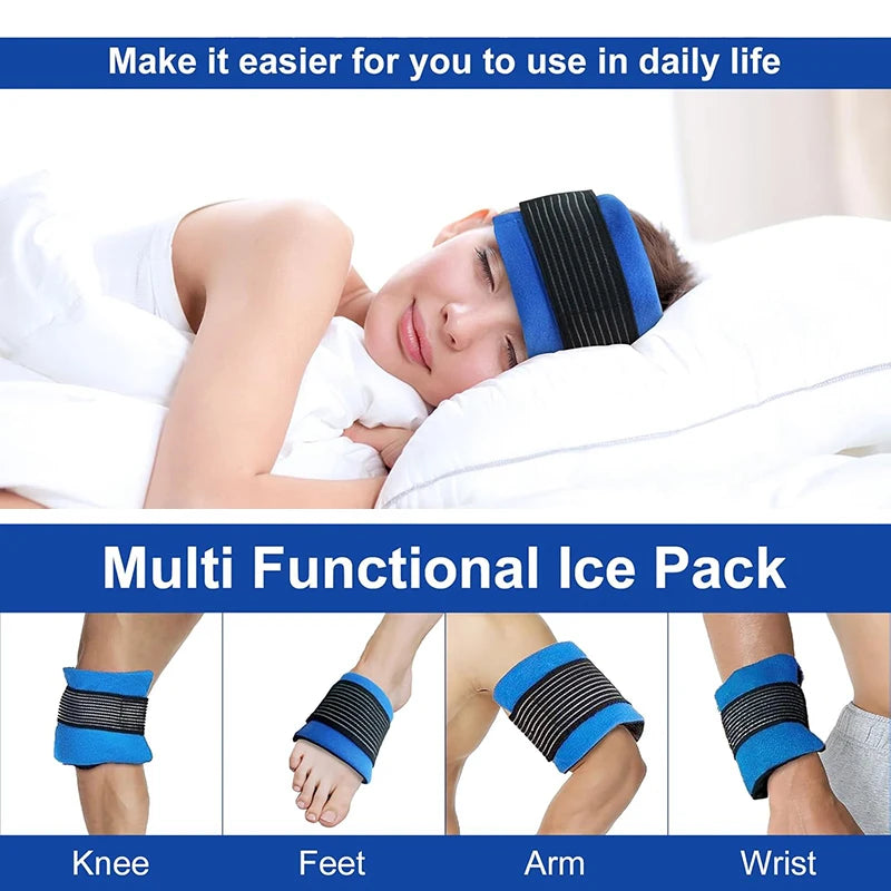 Reusable Hot and Cold Gel Pack Wrap with Adjustable Strap