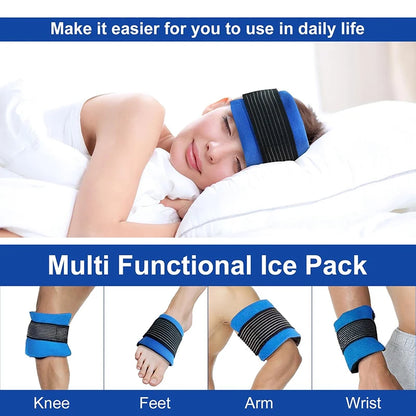 Reusable Hot and Cold Gel Pack Wrap with Adjustable Strap