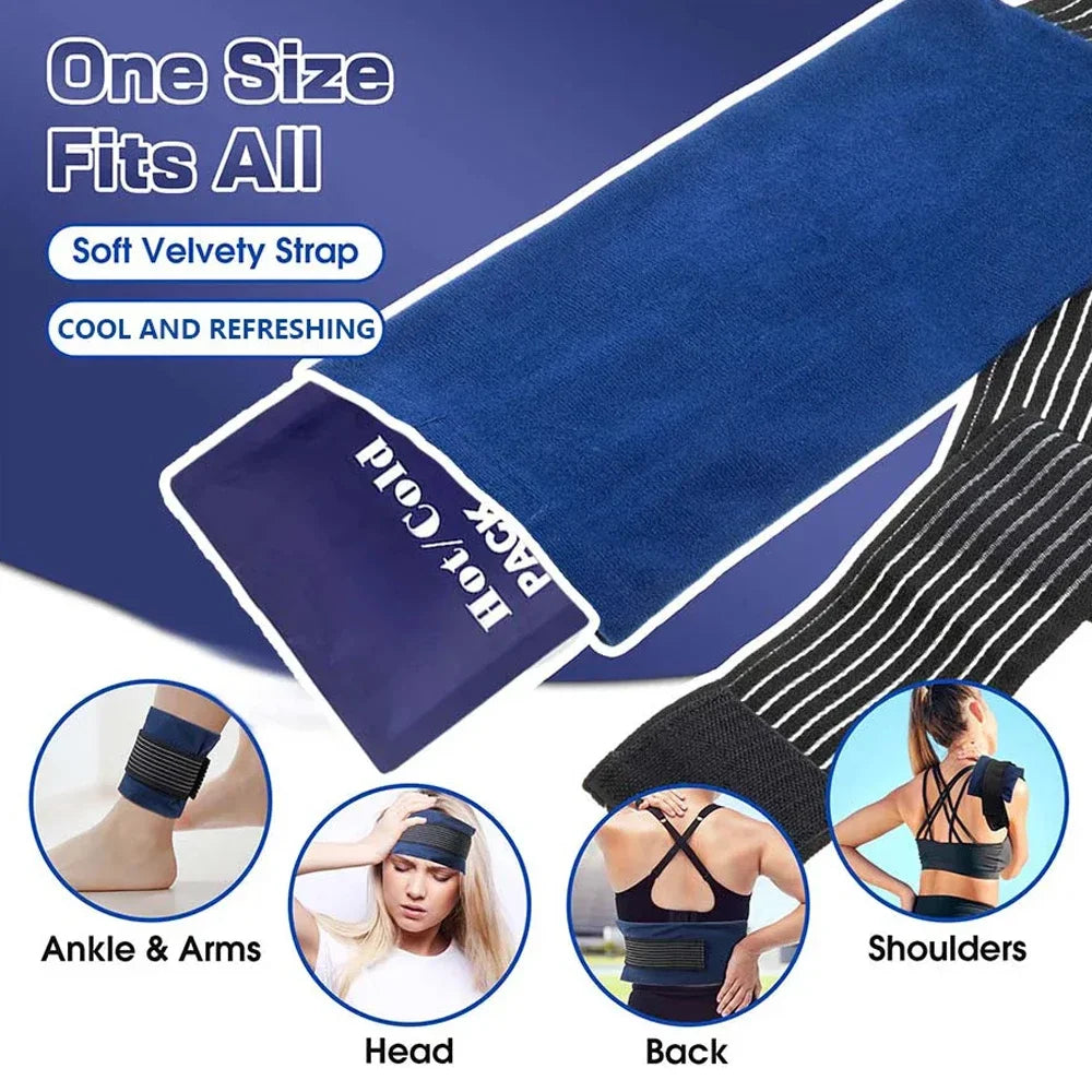 Reusable Hot and Cold Gel Pack Wrap with Adjustable Strap