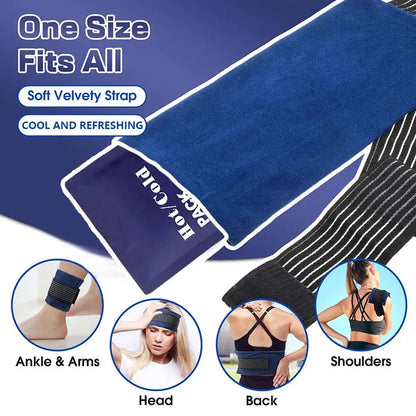 Reusable Hot and Cold Gel Pack Wrap with Adjustable Strap