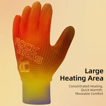 Rechargeable Heated Ski Gloves, Touchscreen Windproof