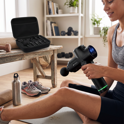 Massage gun in use