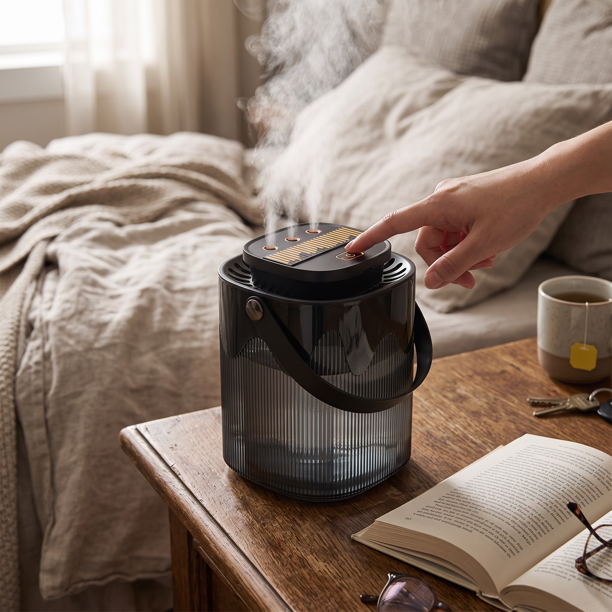 Humidifier in use