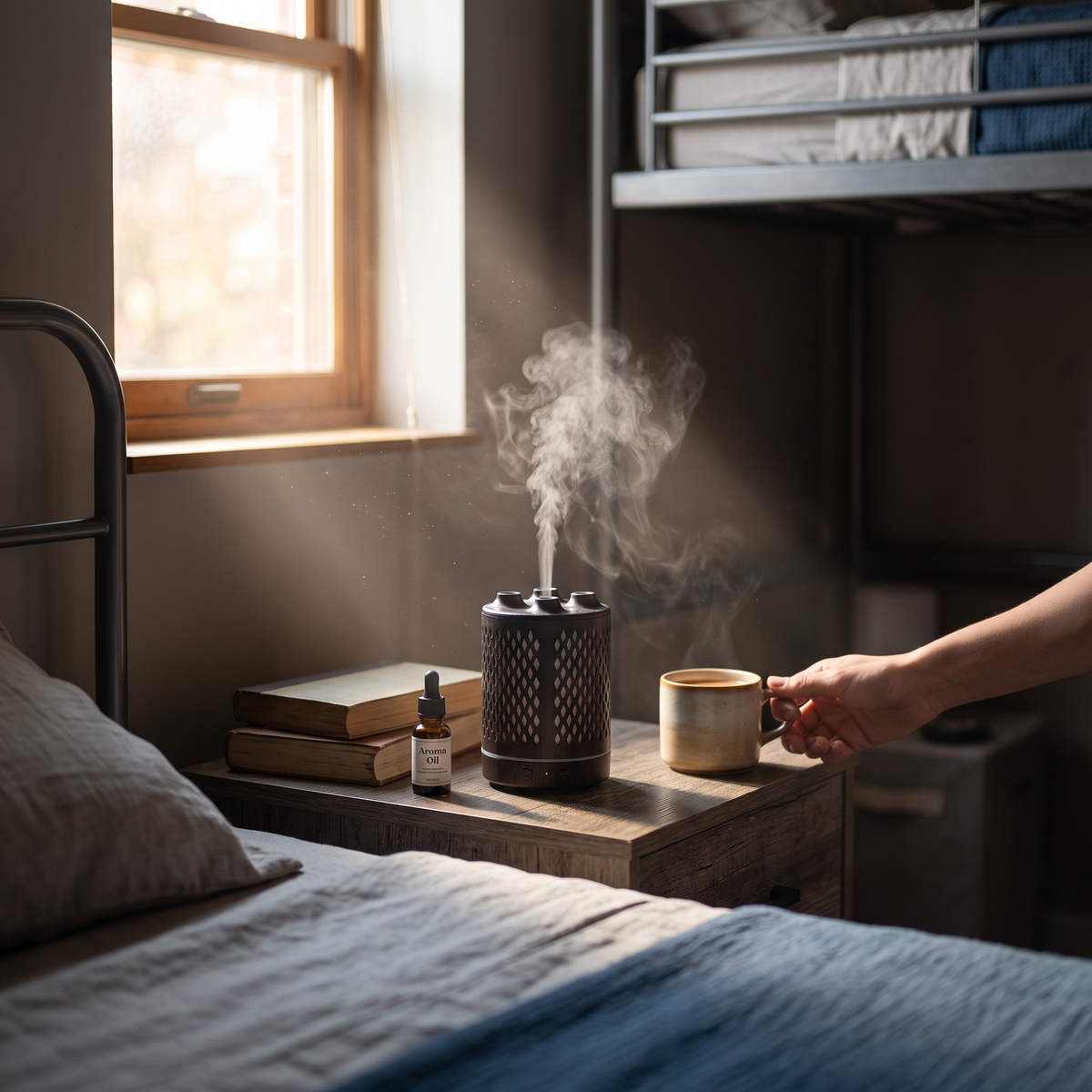 Humidifier in use