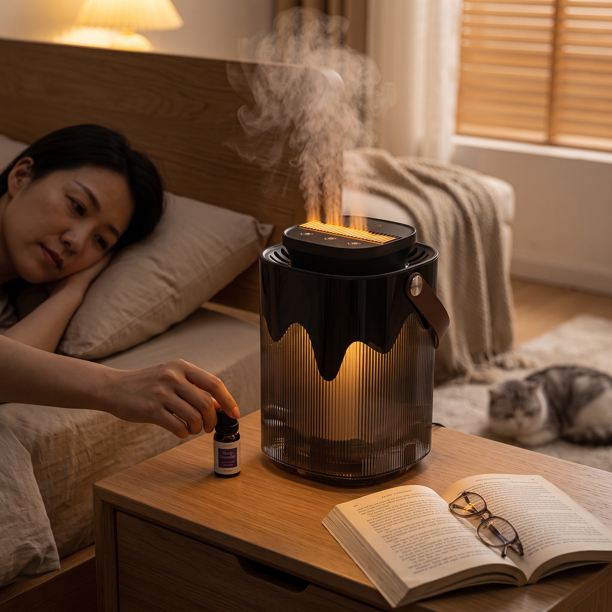 Humidifier in use