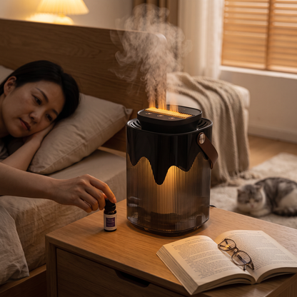 Humidifier in use