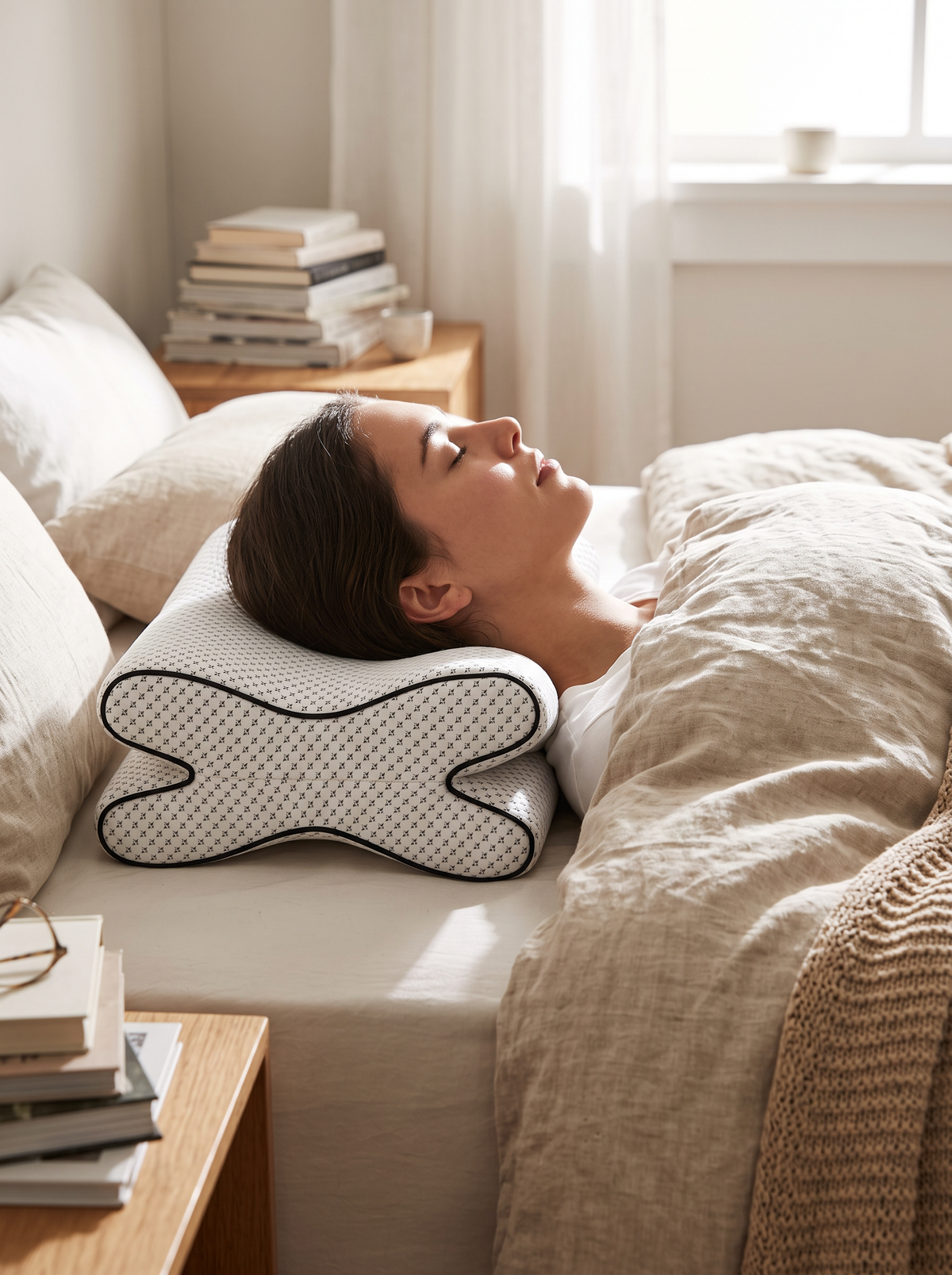 Memory foam cervical pillow by Sibyo, Two Sides, One Perfect Fit